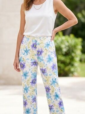Emma James Silk/Linen Cropped Pants